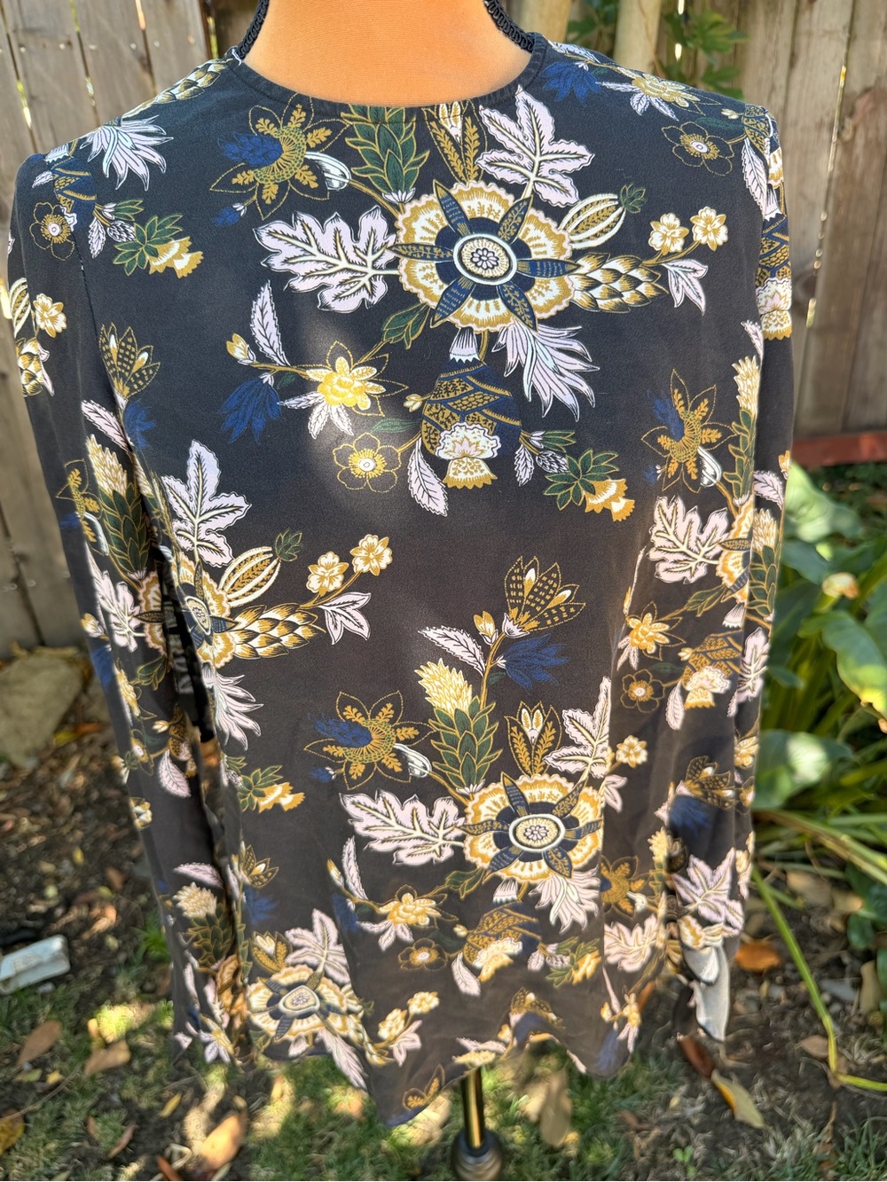 ALC Floral Printed Long Sleeve Blouse - Back details